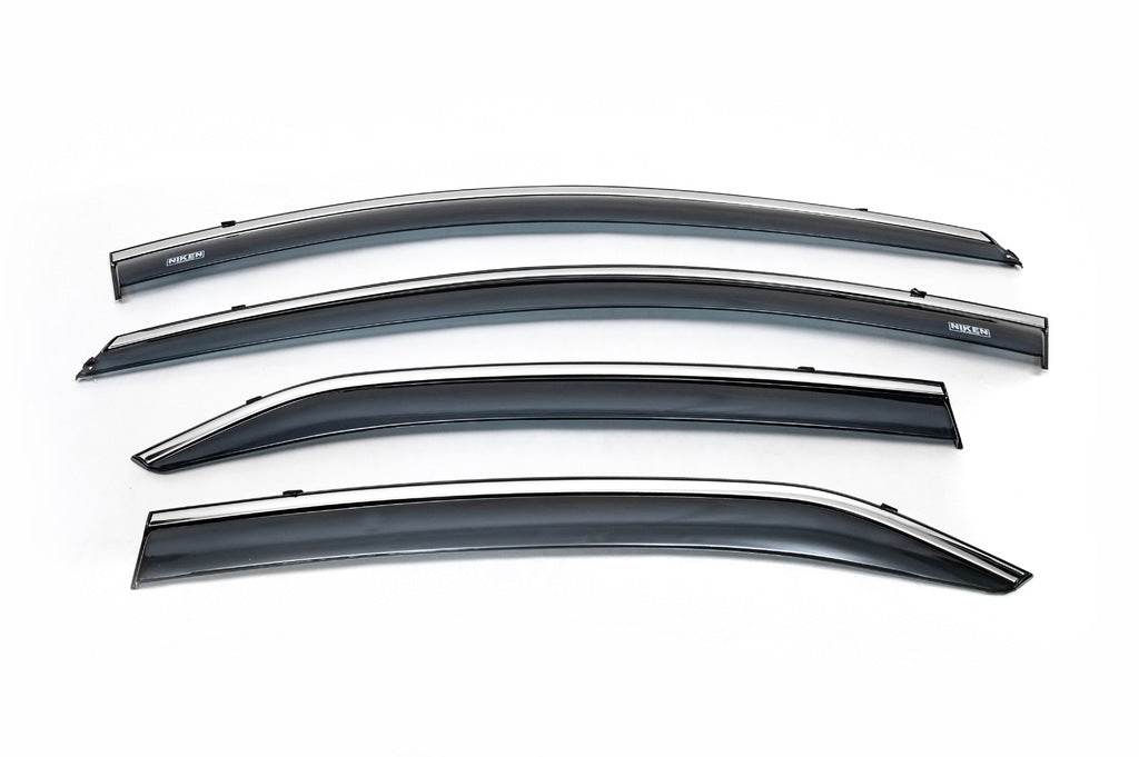Window vents with chrome (4 PCs, Niken) for Toyota Corolla 2013-2019 - Reelken Auto