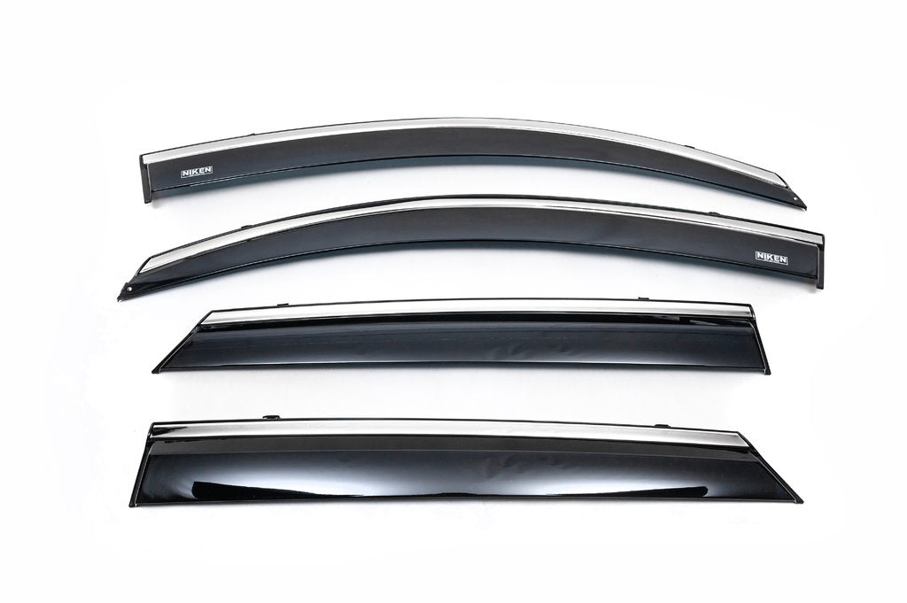 Window deflectors with chrome trim (4 pcs, Niken) for Dacia Duster 2008-2018 - image 3