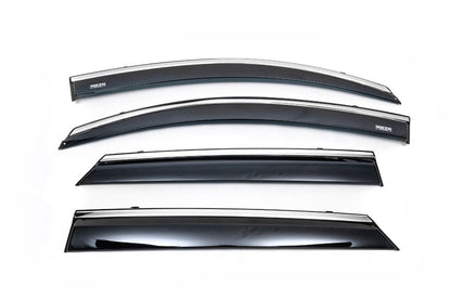 Window deflectors with chrome trim (4 pcs, Niken) for Renault Duster 2008-2017 - image 3