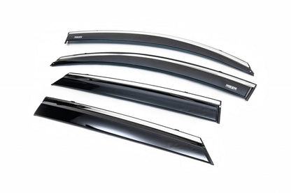 Window deflectors with chrome trim (4 pcs, Niken) for Dacia Duster 2008-2018 - image 2