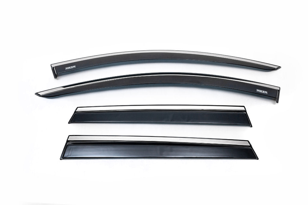 Window deflectors with chrome trim (4 pcs, Niken) for Renault Duster 2018-2024 - image 2