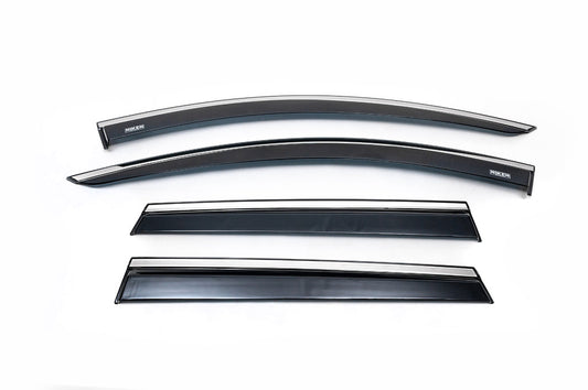 Window deflectors with chrome trim (4 pcs, Niken) for Dacia Duster 2018-2024 - image 2