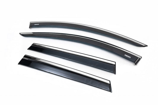 Window deflectors with chrome trim (4 pcs, Niken) for Renault Duster 2018-2024 - image 1