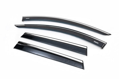 Window deflectors with chrome trim (4 pcs, Niken) for Renault Duster 2018-2024 - image 1