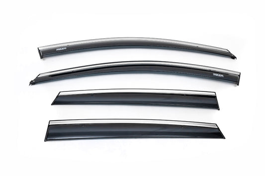 Window Deflectors with Chrome Trim HB (4 pcs, Niken) for Volkswagen Polo 2010-2017 - image 2