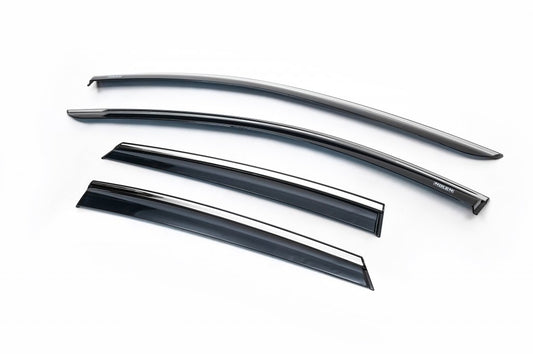 Window deflectors with chrome trim (HB, 4 pcs, Niken) for Seat Leon 2013-2020 - image 2