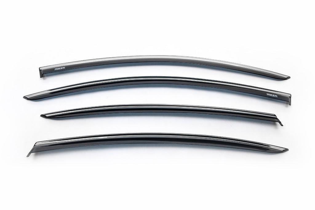 Window deflectors with chrome molding SD (EU, 4 pcs, Niken) for Volkswagen Passat B7 2012-2015 - image 5