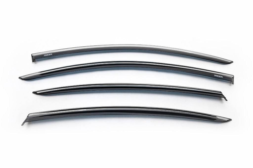 Windbreakers with chrome molding SD (EU, 4 pcs, Niken) for Volkswagen Passat B6 2006-2012 - Reelken Auto