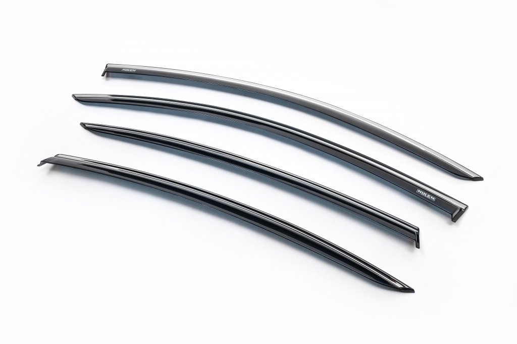 Window deflectors with chrome molding SD (EU, 4 pcs, Niken) for Volkswagen Passat B7 2012-2015 - image 4