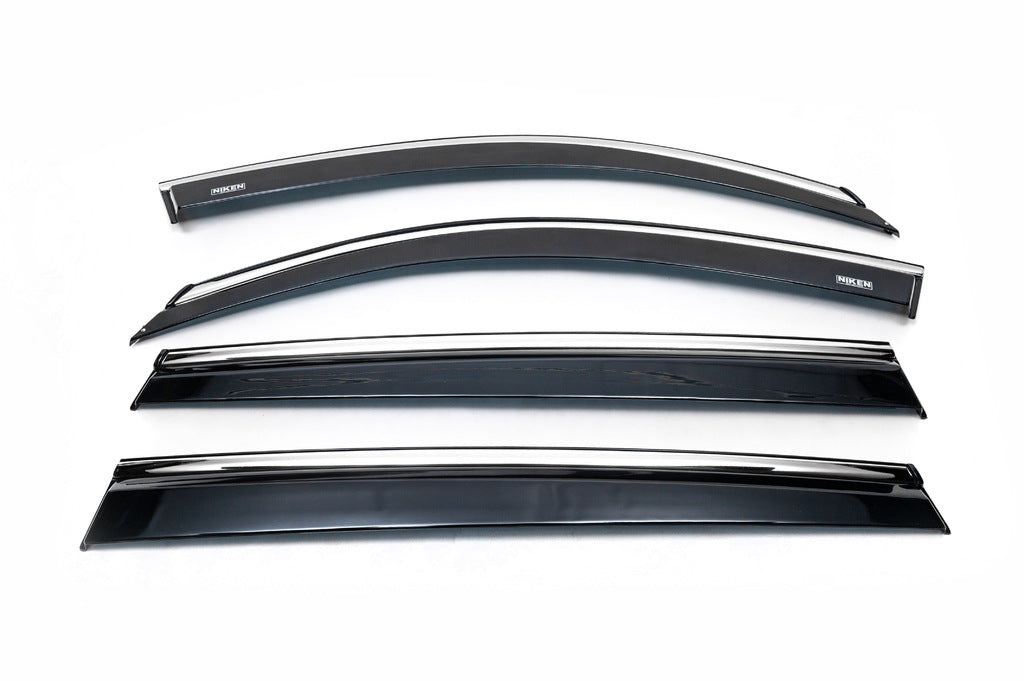 Window deflectors with chrome trim (4 pcs, Niken) for Skoda Kodiaq 2016-2023 - image 2
