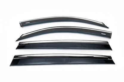 Window deflectors with chrome trim (4 pcs, Niken) for Skoda Kodiaq 2016-2023 - image 2