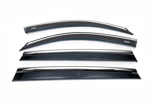 Window deflectors with chrome trim (4 pcs, Niken) for Skoda Kodiaq 2016-2023 - image 2