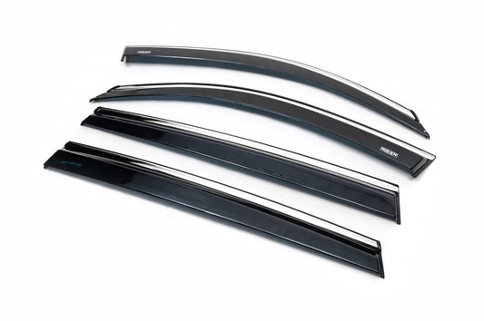 Window deflectors with chrome trim (4 pcs, Niken) for Skoda Kodiaq 2016-2023 - image 1