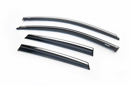 Window Deflectors with Chrome Trim HB (4 pcs, Niken) for Volkswagen Polo 2017- - image 1