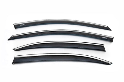Window deflectors with chrome strip (4 pcs, Niken) for Volkswagen Jetta 2011-2018 - image 3