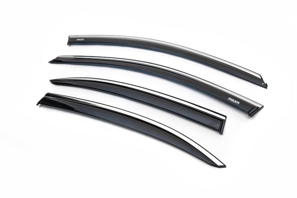 Window deflectors with chrome strip (4 pcs, Niken) for Volkswagen Jetta 2011-2018 - image 4