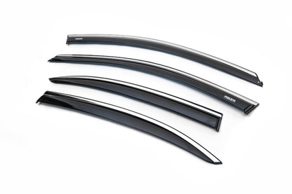 Window deflectors with chrome strip (4 pcs, Niken) for Volkswagen Jetta 2011-2018 - image 4