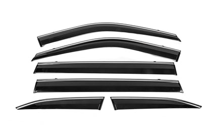 Window Deflectors with Chrome Trim Niken Luxury (6 pcs) for Toyota Highlander 2019- - image 1