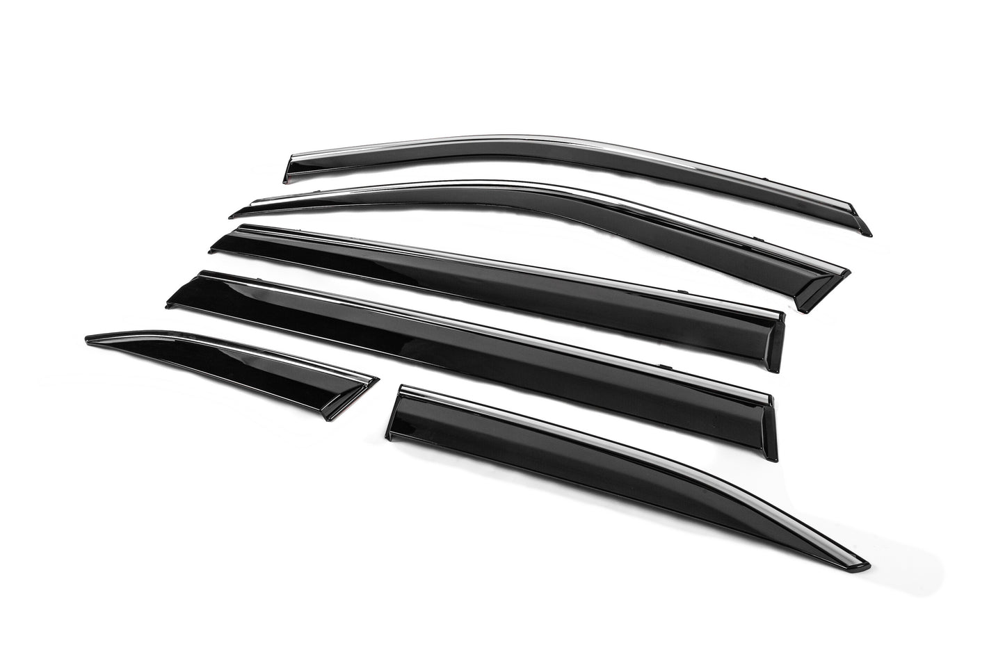 Window Deflectors with Chrome Trim Niken Luxury (6 pcs) for Toyota Highlander 2019- - image 2