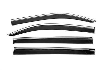 Window Deflectors with Chrome Trim Niken Luxury (4 pcs) for Fiat Doblo III 2023- - image 1
