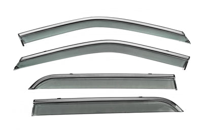 Window Deflectors with Chrome Trim Niken Luxury (4 pcs) for Ford Explorer 2011-2019 - image 1