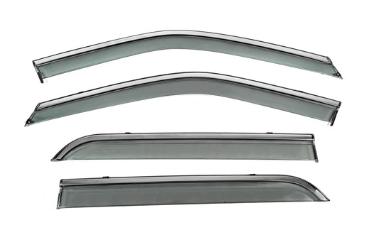 Window Deflectors with Chrome Trim Niken Luxury (4 pcs) for Ford Explorer 2011-2019 - image 1