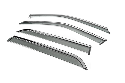 Window Deflectors with Chrome Trim Niken Luxury (4 pcs) for Ford Explorer 2011-2019 - image 2