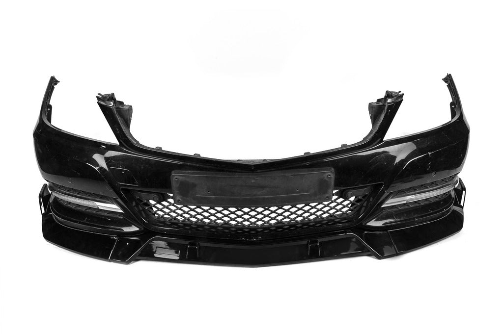 Front bumper cover DPT V1 (2011-2015, gloss black) for Mercedes C-class W204 2007-2015 - image 4