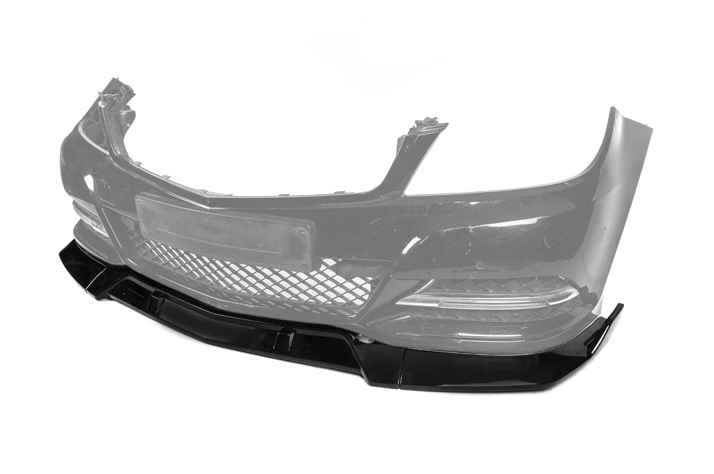 Front Bumper Lip DPT V1 (2011-2015, Gloss Black) for Mercedes C-class W204 2007-2015 - image 2