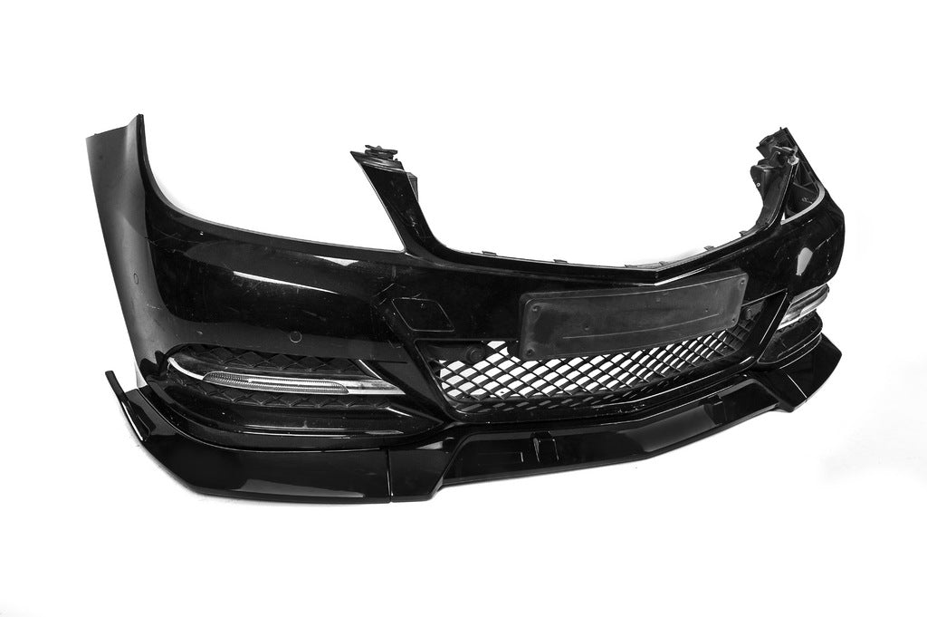Front Bumper Lip DPT V1 (2011-2015, Gloss Black) for Mercedes C-class W204 2007-2015 - image 15