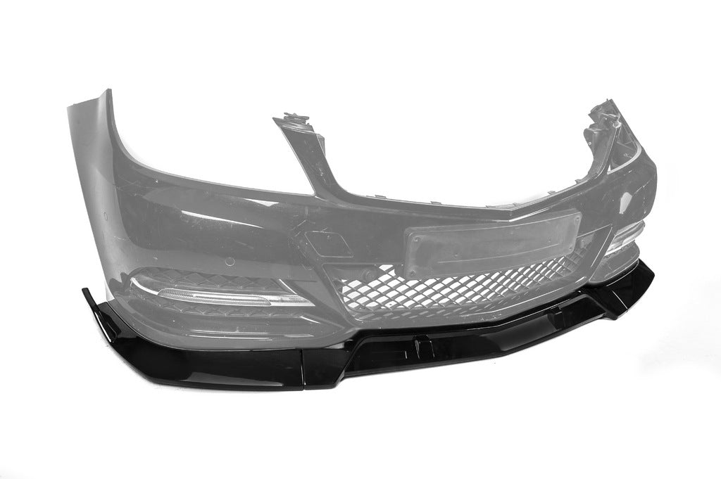 Front Bumper Lip DPT V1 (2011-2015, Gloss Black) for Mercedes C-class W204 2007-2015 - image 5