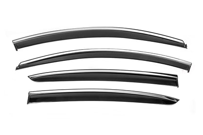 Window Deflectors with Chrome Trim Niken Luxury (HB, 4 pcs) for Renault Megane IV 2016-2025 - image 1