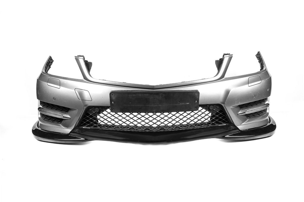 Front Bumper Lip DPT V2 (2011-2015, Gloss Black) for Mercedes C-class W204 2007-2015 - image 3
