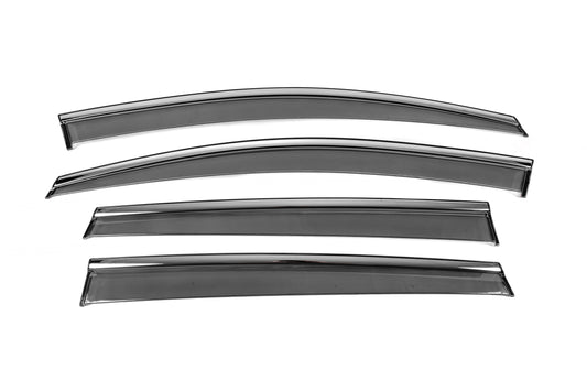 Window Deflectors with Chrome Trim Niken Luxury (SW, 4 pcs) for Volkswagen Golf 7/E-Golf 2012-2020 - image 1