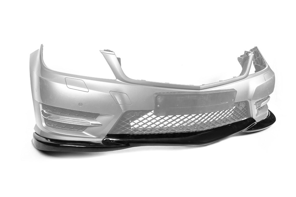 Front Bumper Lip DPT V2 (2011-2015, Gloss Black) for Mercedes C-class W204 2007-2015 - image 5