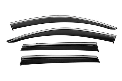 Window Deflectors with Chrome Trim Niken Luxury (4 pcs) for Volkswagen Touareg 2010-2018 - image 1