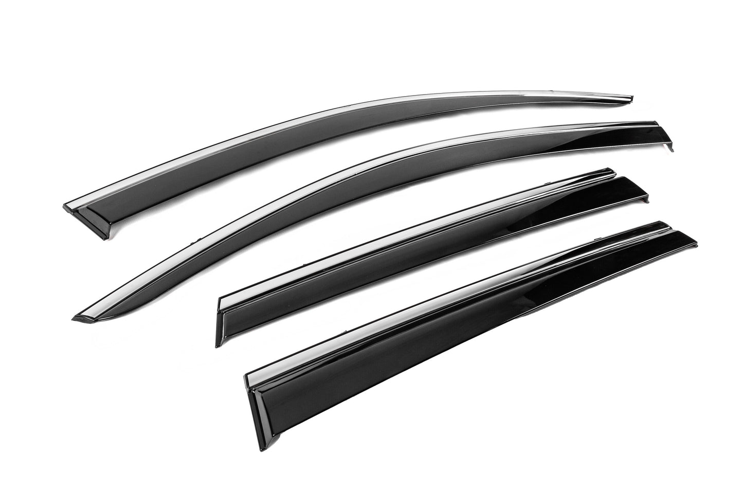 Window Deflectors with Chrome Trim Niken Luxury (4 pcs) for Volkswagen Touareg 2010-2018 - image 3