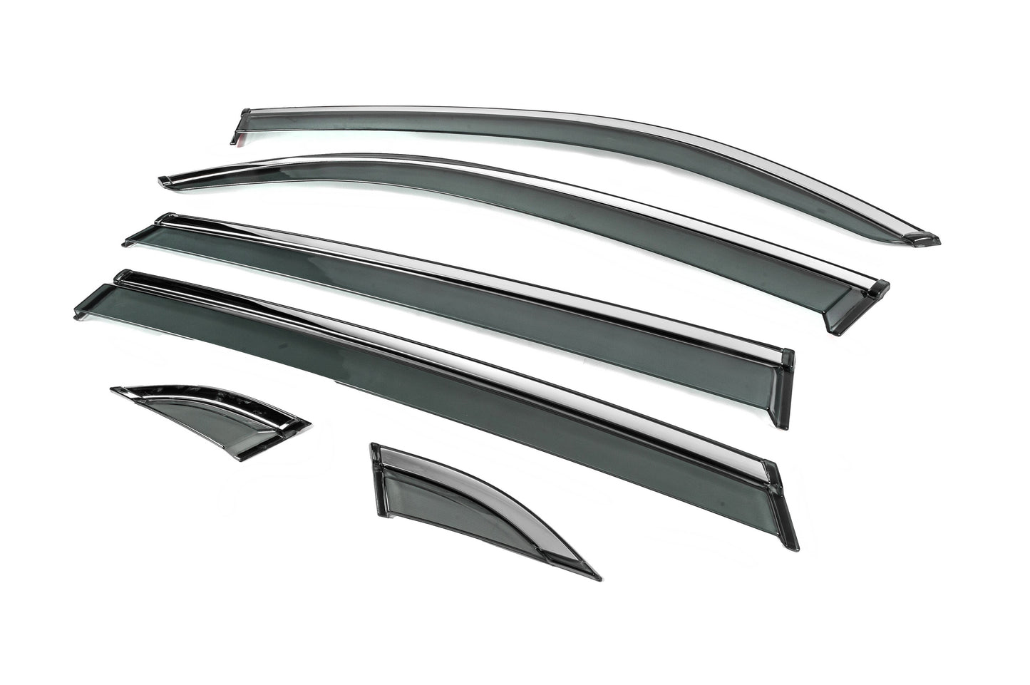 Niken Luxury Window Deflectors with Chrome Trim (for Terramont X, 6 pcs) for Volkswagen Atlas (Terramont) 2016- - image 2