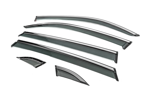 Niken Luxury Window Deflectors with Chrome Trim (for Terramont X, 6 pcs) for Volkswagen Atlas (Terramont) 2016- - image 2