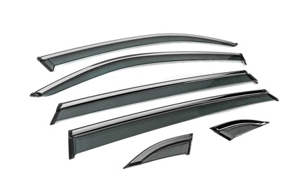 Window Deflectors with Chrome Trim Niken Luxury (for Terramont X, 4 pcs) for Volkswagen Atlas (Terramont) 2016- - image 3
