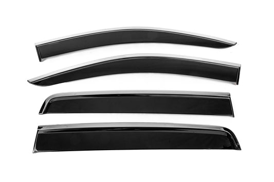 Niken Luxury chrome wind deflectors (2015-2022, 4 pcs) for Ford Ranger 2011-2022 - image 1
