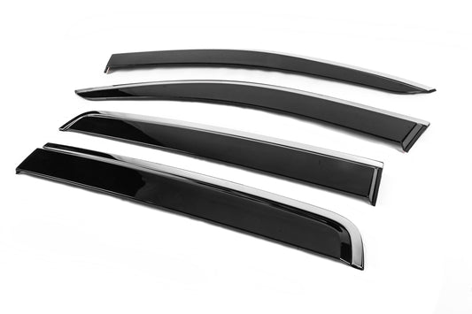 Niken Luxury chrome wind deflectors (2015-2022, 4 pcs) for Ford Ranger 2011-2022 - image 2