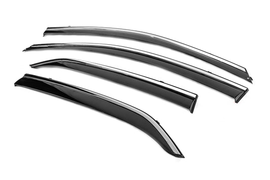 Window Deflectors with Chrome Trim Niken Luxury (4 pcs) for Toyota Corolla 2007-2013 - image 2