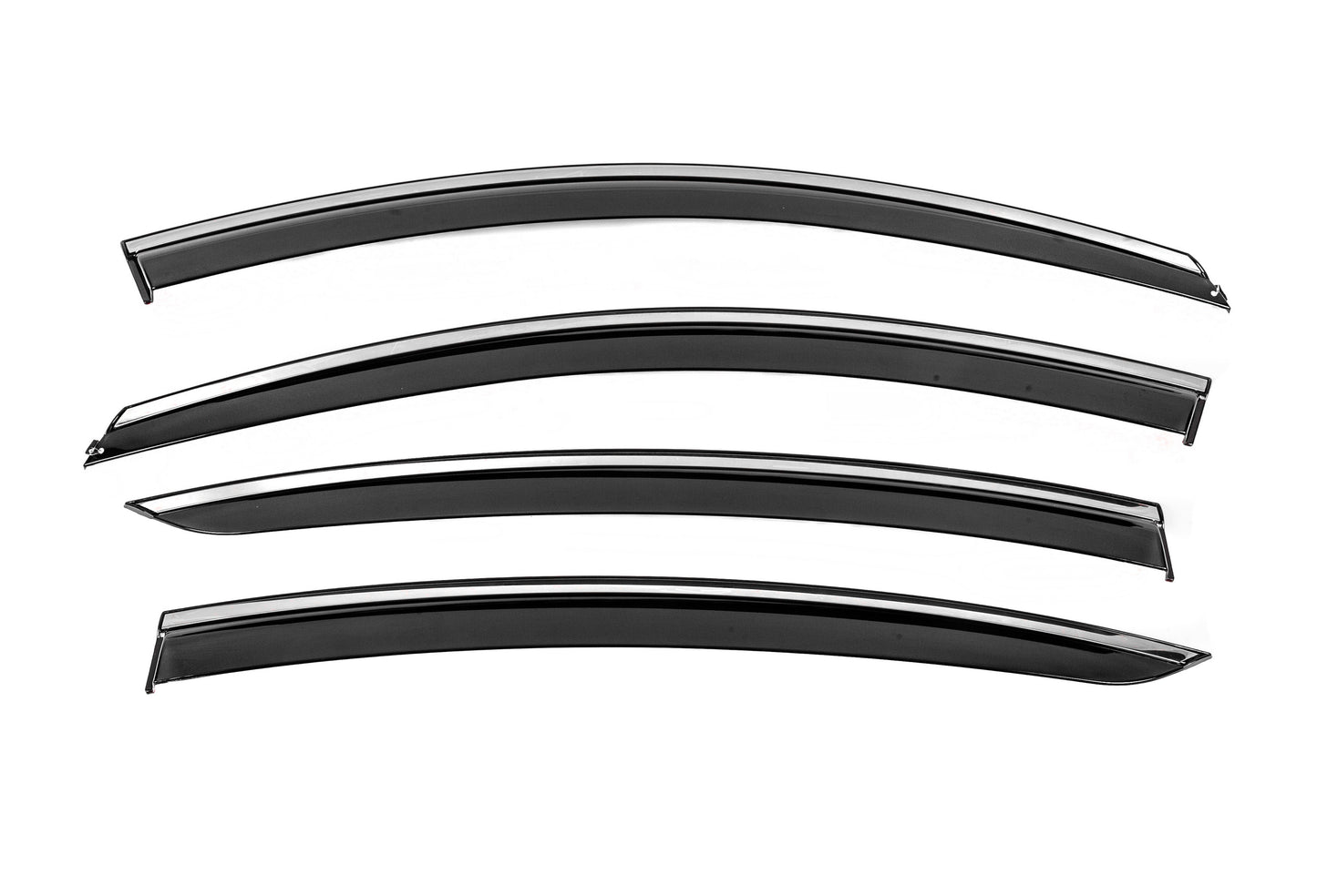 Window Deflectors with Chrome Trim Niken Luxury (SD/HB, 2013-2017, 4 pcs) for Opel Insignia 2008-2017 - image 1