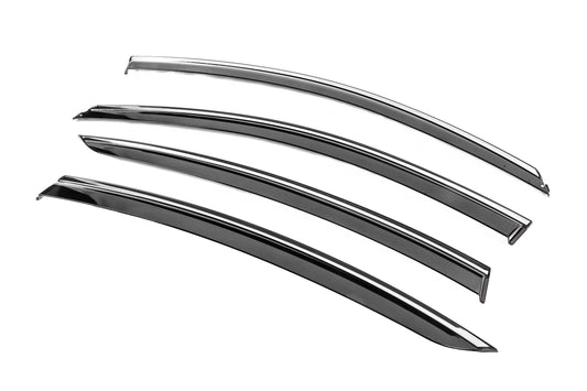 Window Deflectors with Chrome Trim Niken Luxury (SD/HB, 2013-2017, 4 pcs) for Opel Insignia 2008-2017 - image 2