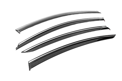 Window Deflectors with Chrome Trim Niken Luxury (SD/HB, 2013-2017, 4 pcs) for Opel Insignia 2008-2017 - image 3