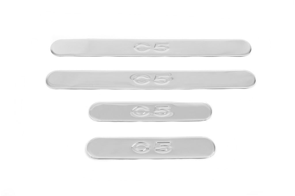 Door Sill Protectors OmsaLine (4 pcs, stainless steel) for Citroen C-5 2008-2017 - image 1