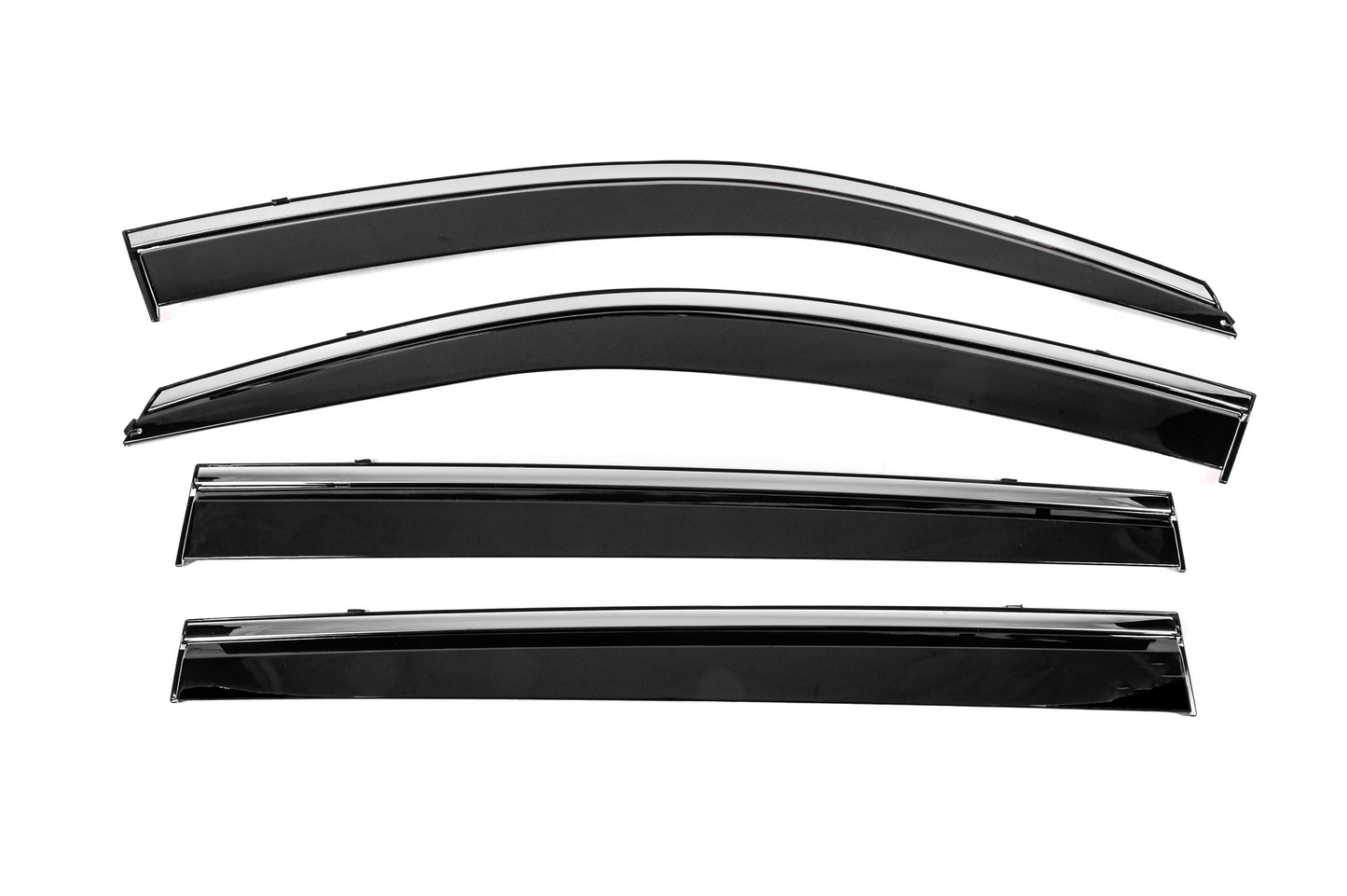 Window Deflectors with Chrome Trim Niken Luxury (4 pcs) for Toyota Highlander 2013-2019 - image 1
