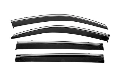 Window Deflectors with Chrome Trim Niken Luxury (4 pcs) for Toyota Highlander 2013-2019 - image 1