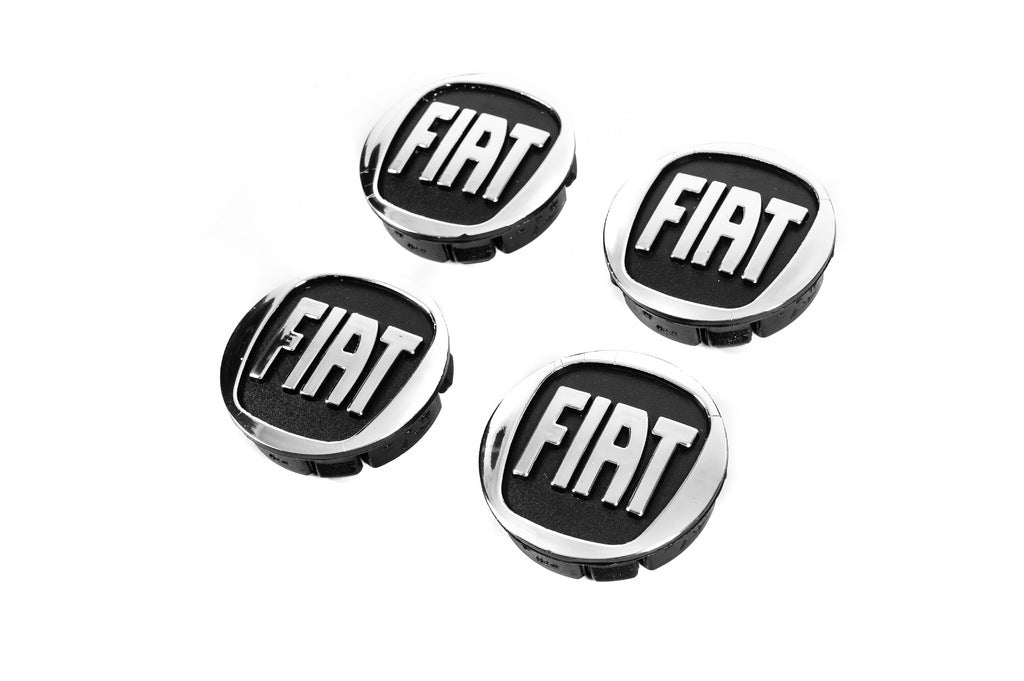 Wheel center caps 59/55 mm black (4 pcs) for Fiat - image 1